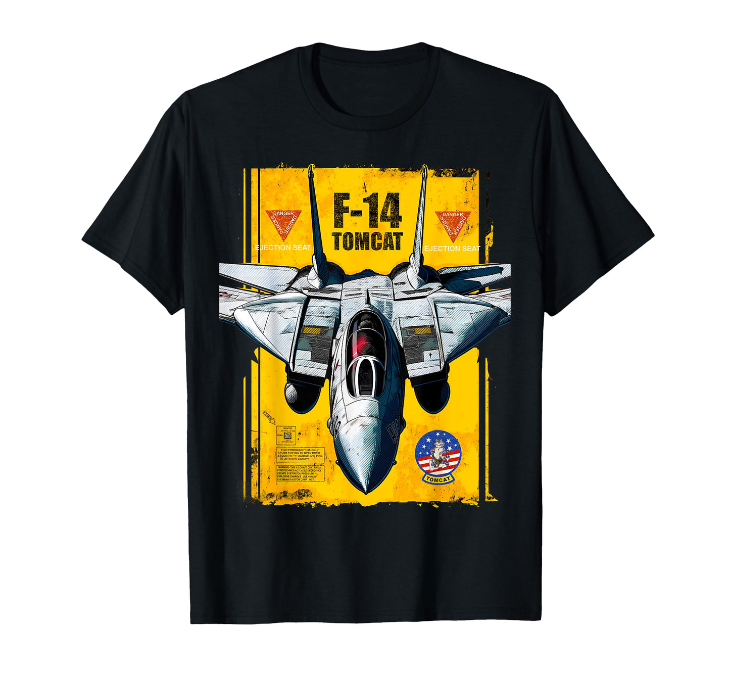F-14 Tomcat Naval Fighter Jet Diagram Graphic Men Women Kids T-Shirt