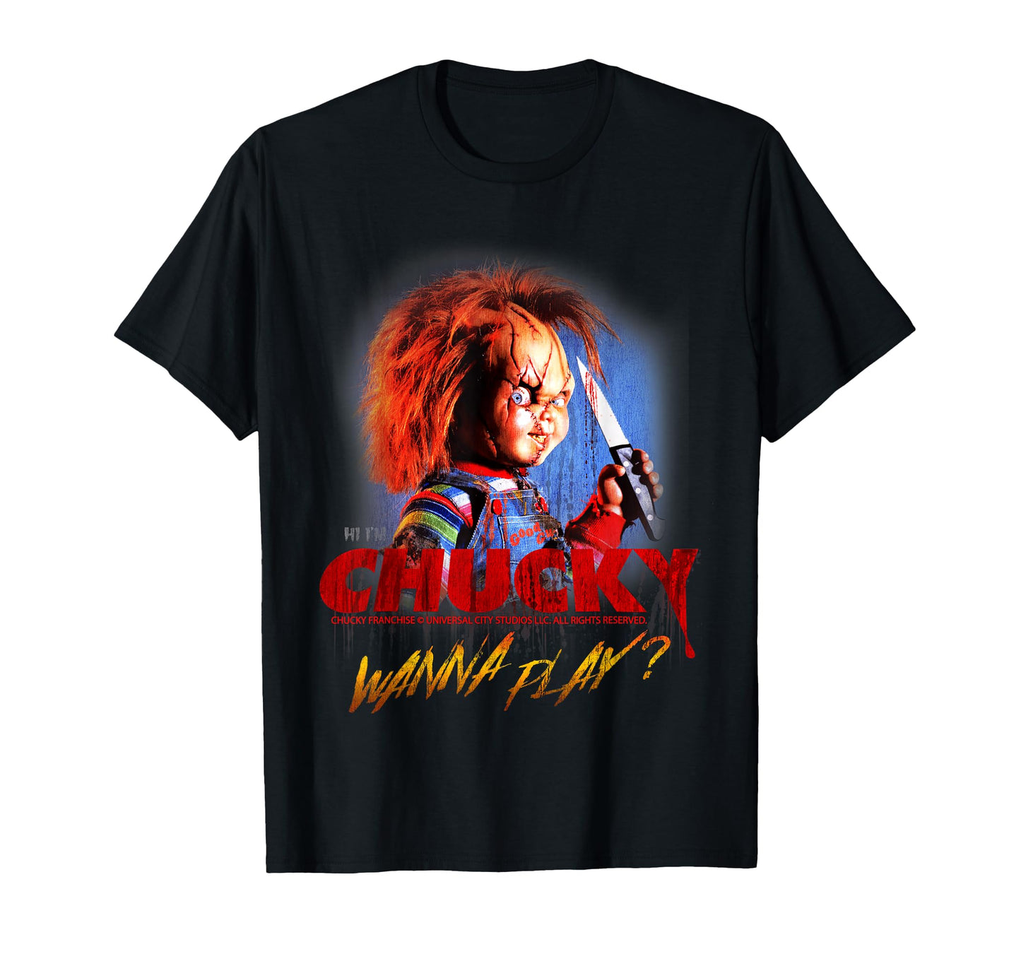 Chucky Halloween Design Wanna Play T-Shirt