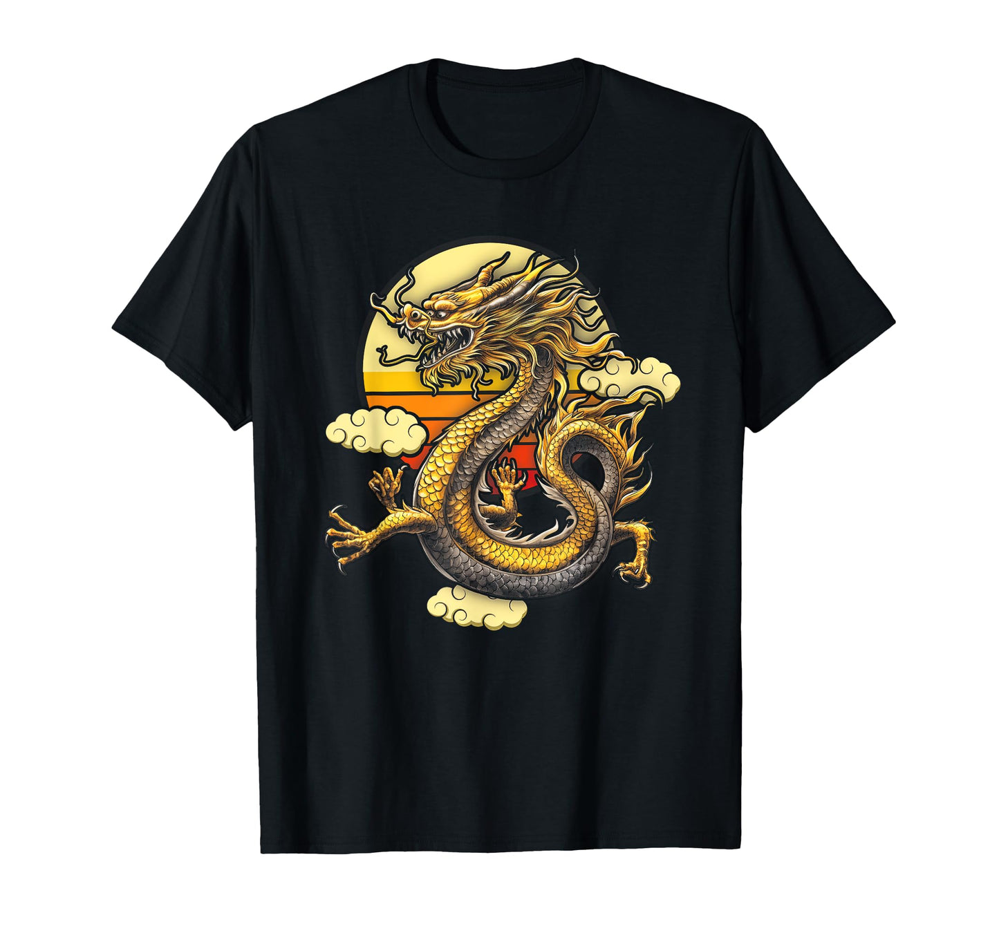 Sunset Traditional Chinese Dragon Symbol Of Power Strength T-Shirt