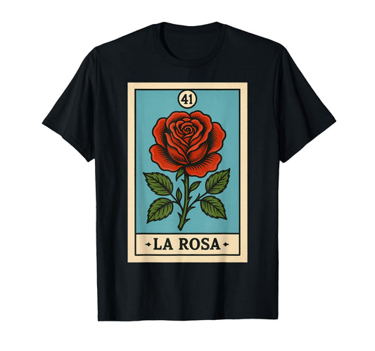 rosa Mexican Lottery Bingo Game, Roses T-Shirt