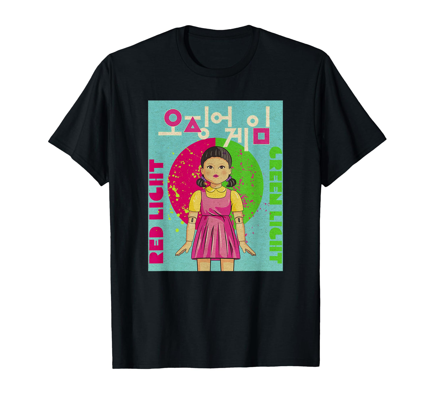 Squid Game Red Light Green Light Vintage Poster T-Shirt