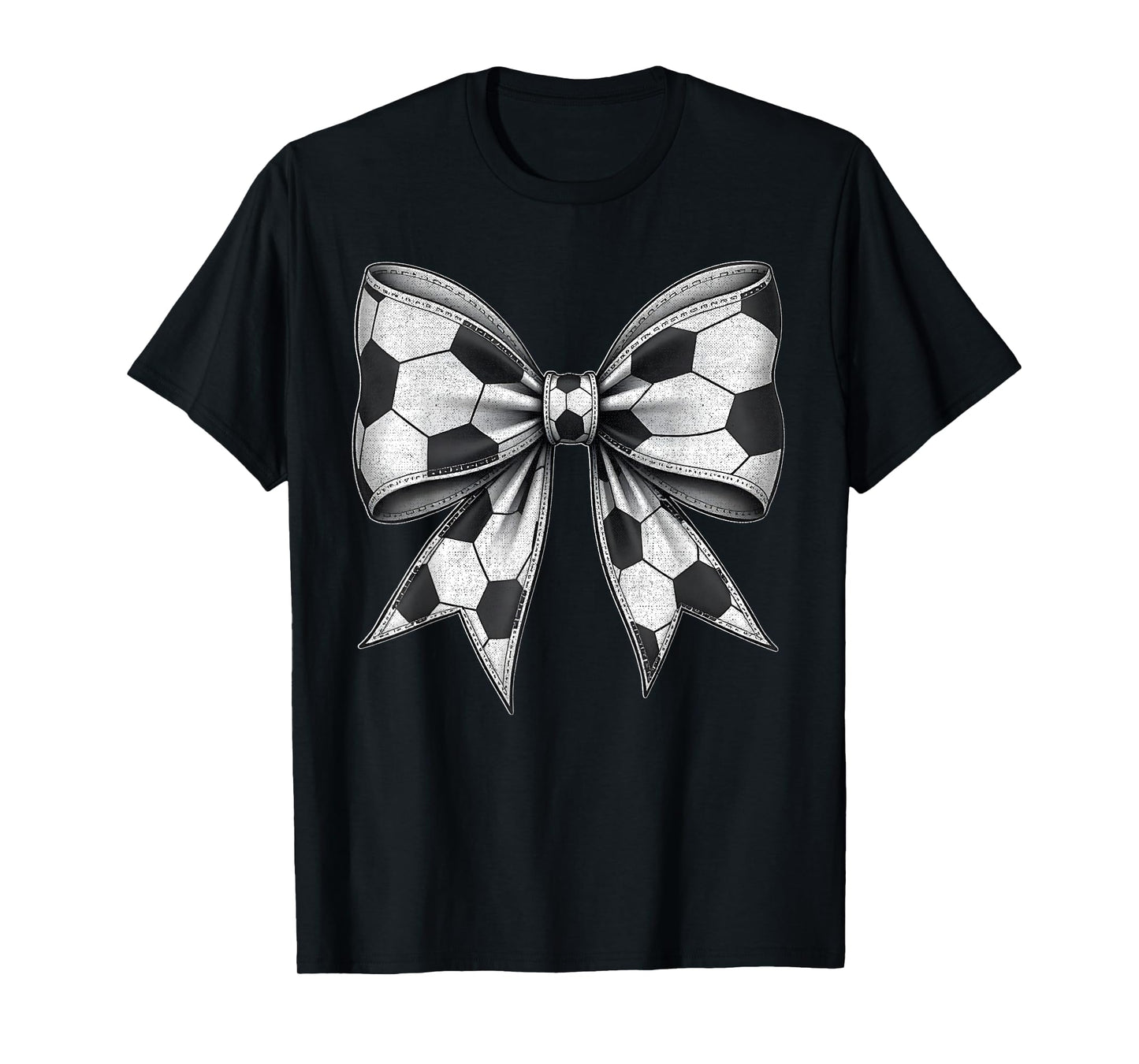 Classic Soccer Ball Bow Shirt Mono Football Game Spirit T-Shirt