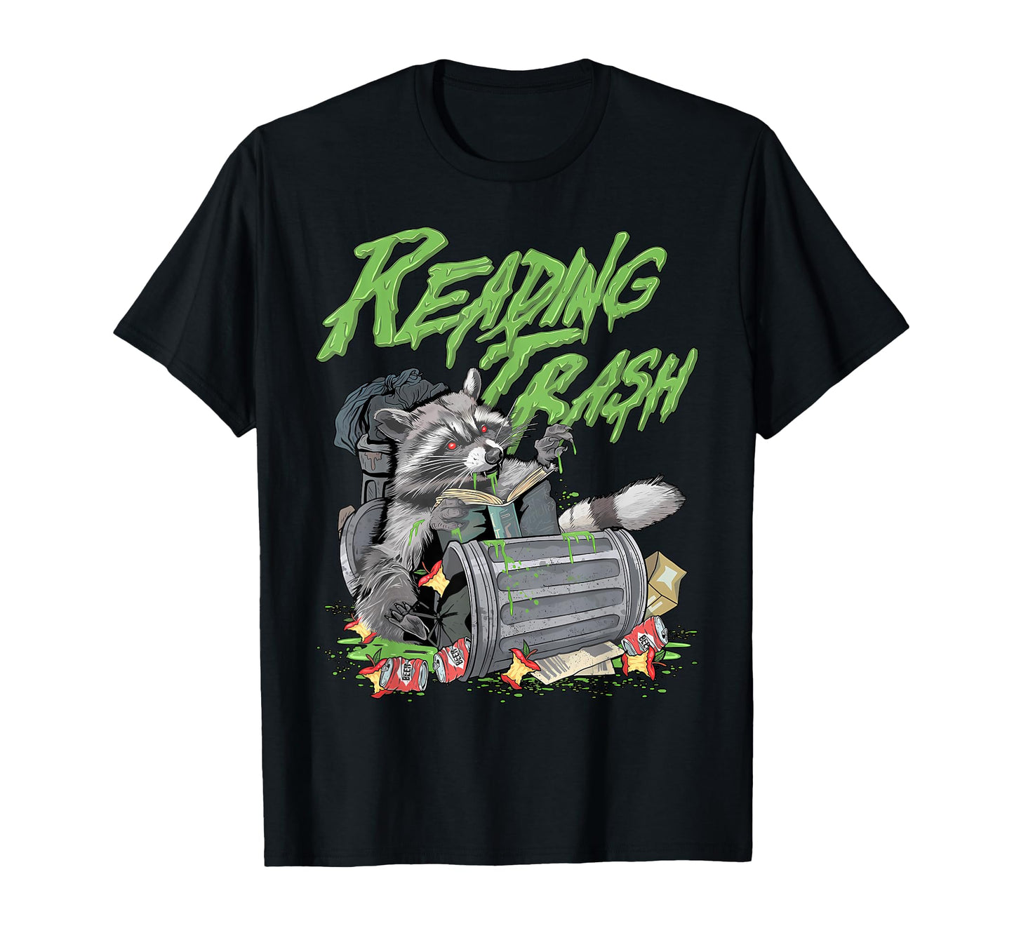 Reading Trash Racoon Bookworm Bookish Librarian Book Lover T-Shirt