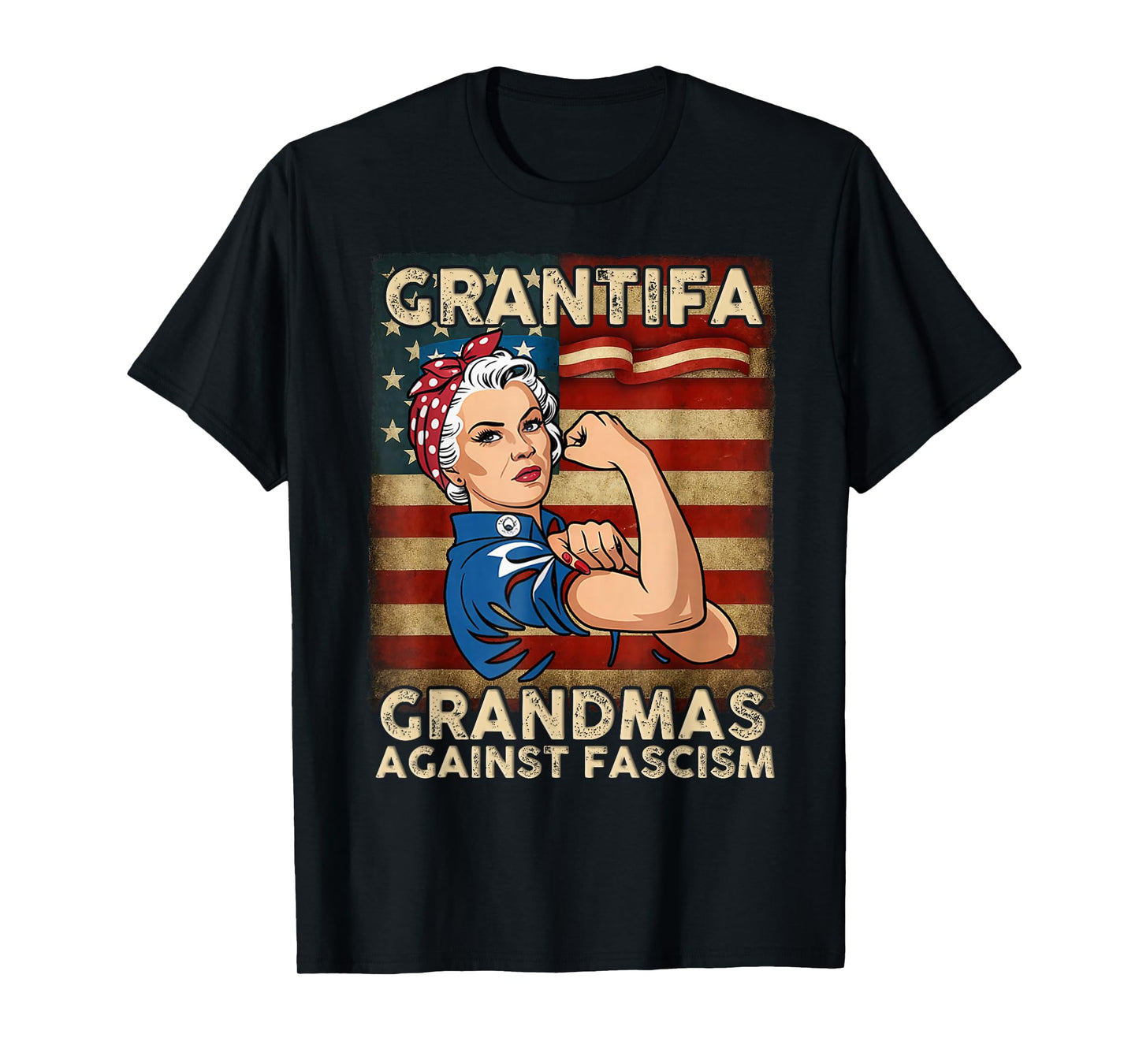 Retro Grantifa Grandmas Against Fascism Flag Resist No Kings T-Shirt