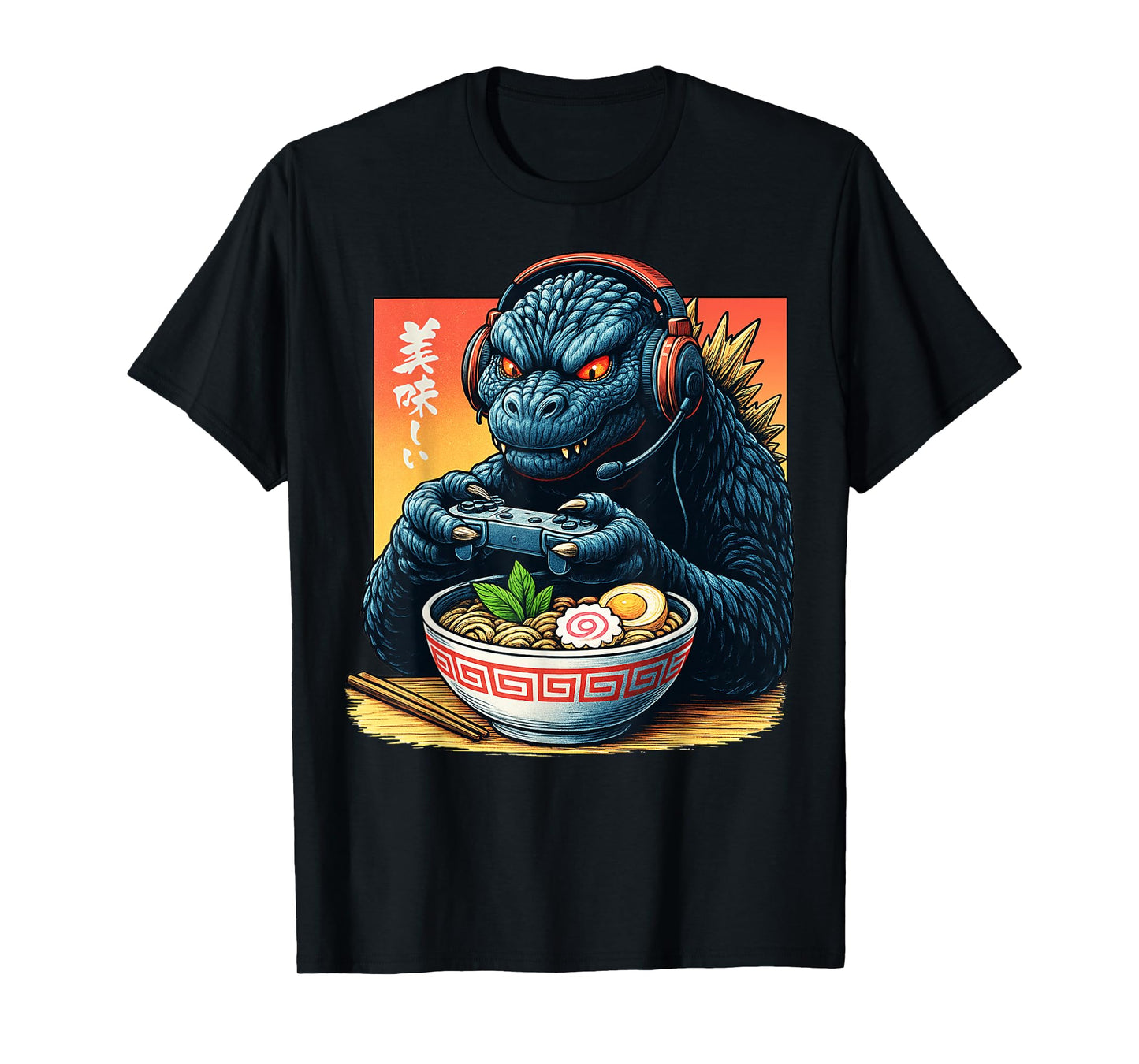Funny Eating Ramen Japanese Monster Game Lover Birthday T-Shirt