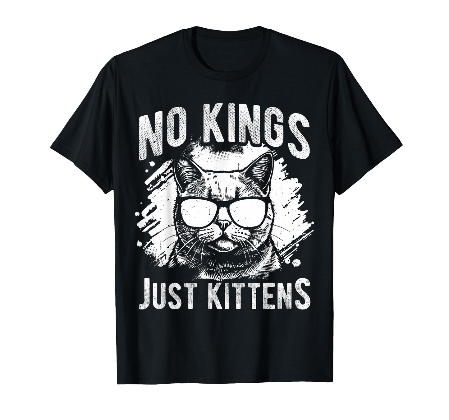 NO Kings Just Kittens Patriotic Protest Cat T-Shirt
