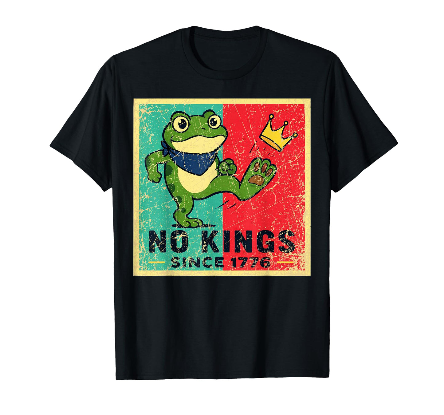 No Kings Portland Frog Design Since 1776 Vintage Style T-Shirt