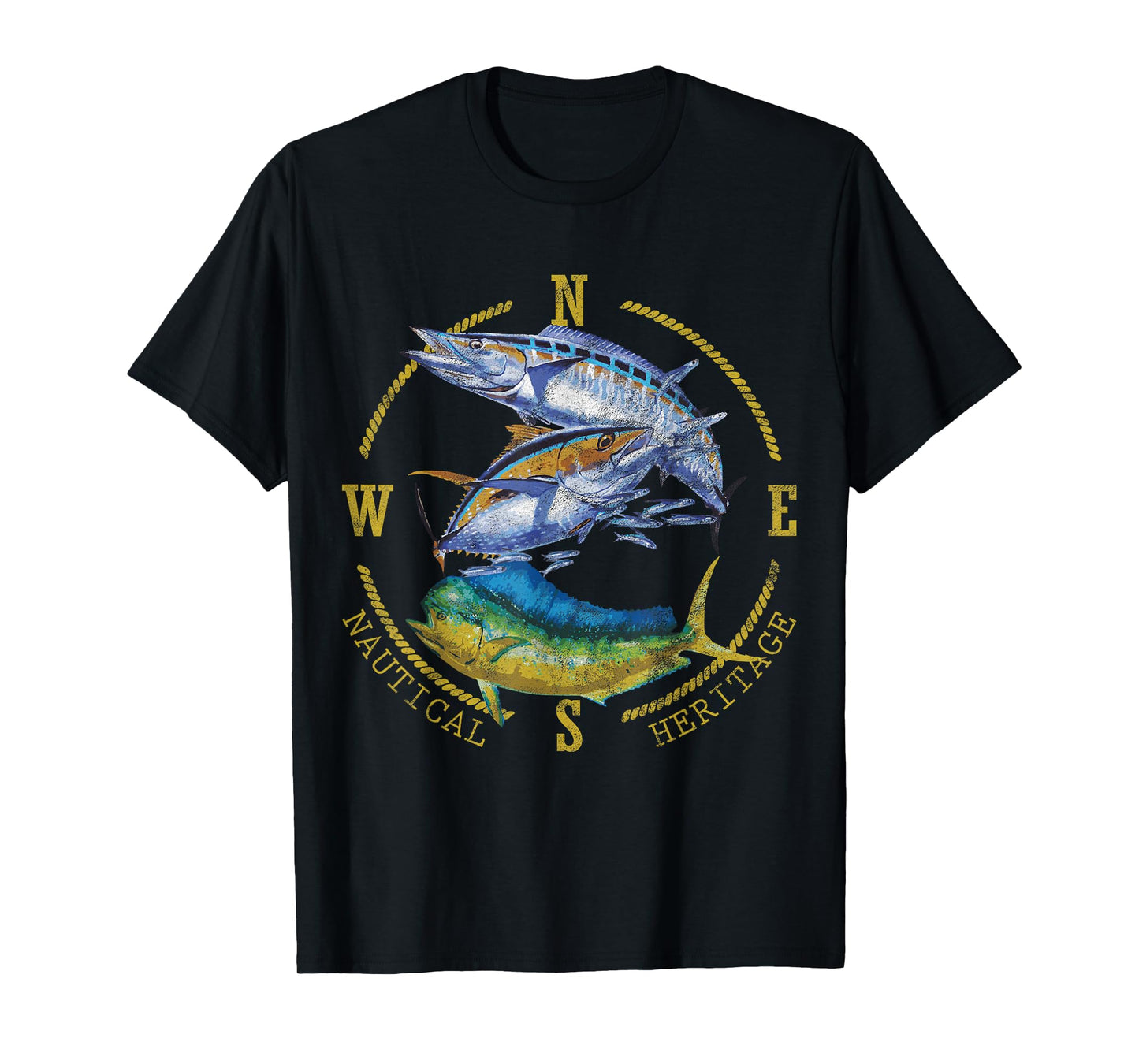 Fish Mahi Mahi Tuna Kingfish Nautical Heritage Fishing Gift T-Shirt