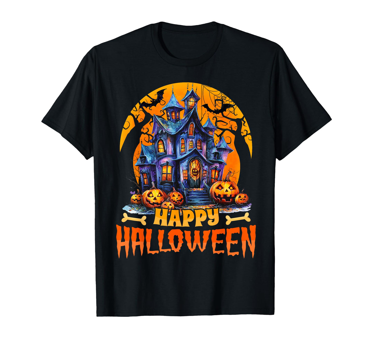 Happy Halloween Haunted House Halloween Costumes Women Men T-Shirt