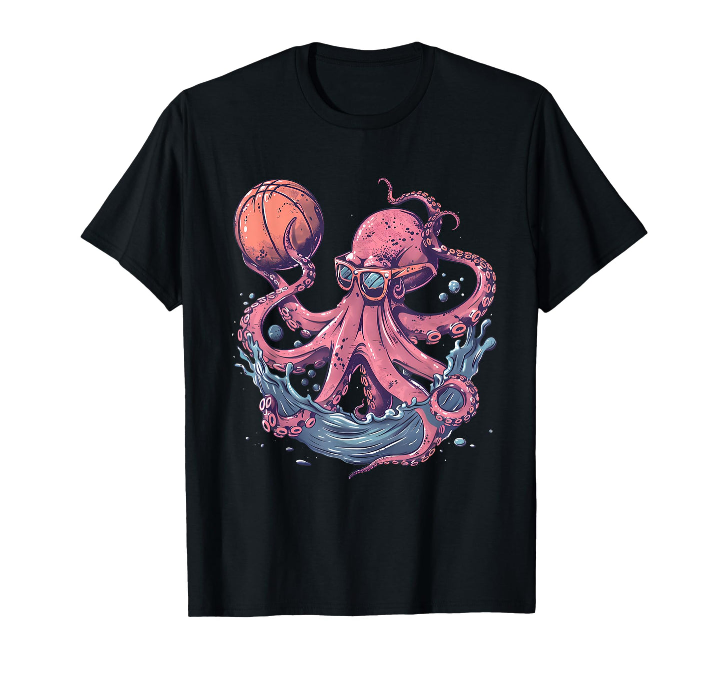 Basketball Octopus Basketball Hoop Basketball Lover Drawing T-Shirt