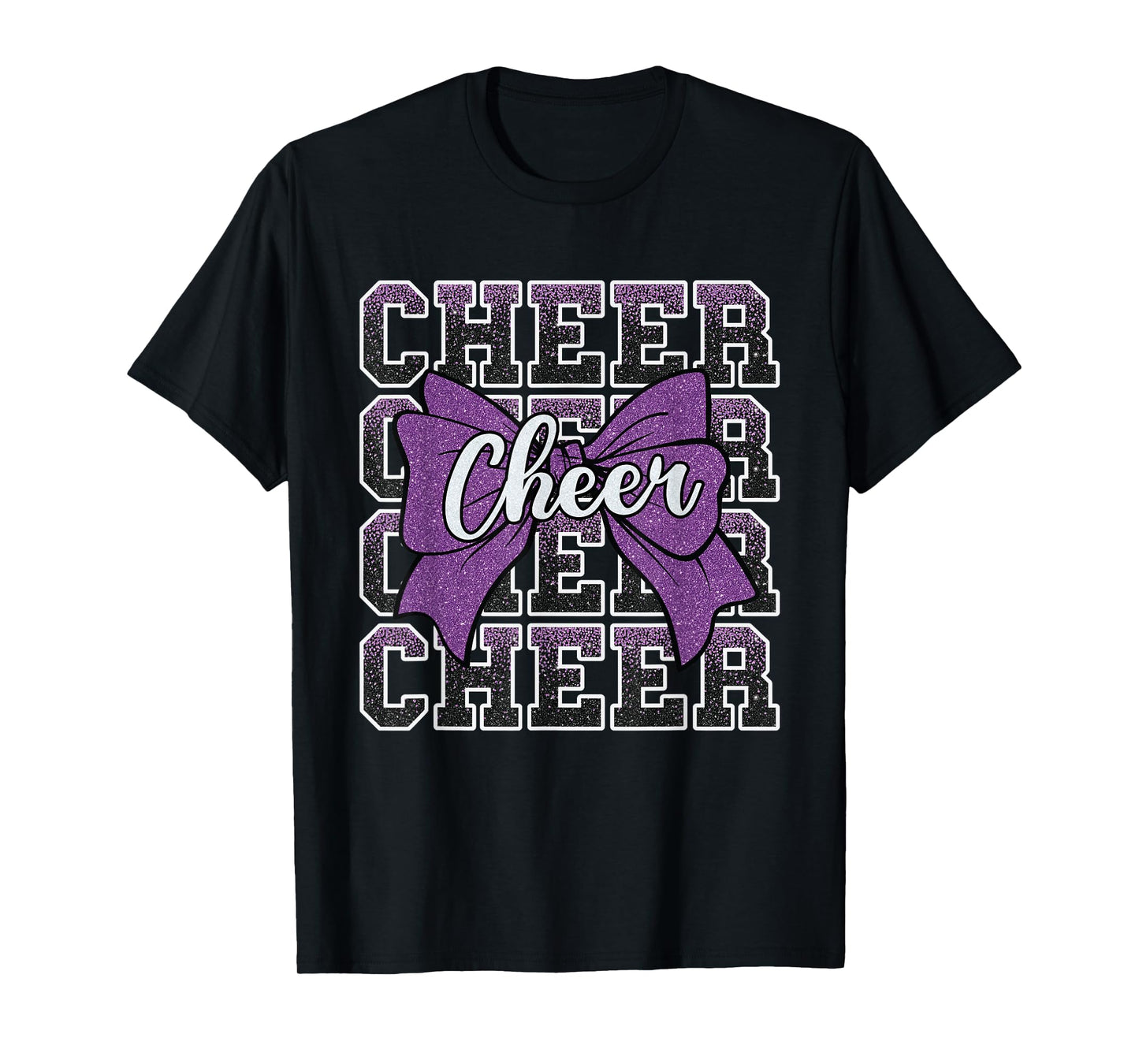 Coquette Cheer Bow Sport Cheerleader Cheerleading Purple T-Shirt