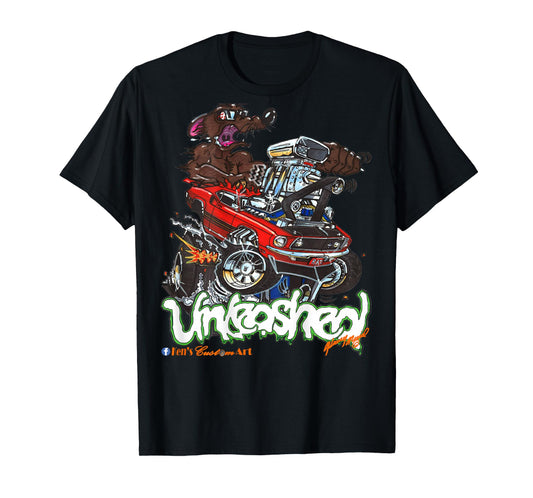 69 Mach 1 Rat Hot Rod "Unleashed" (Design on Back) T-Shirt