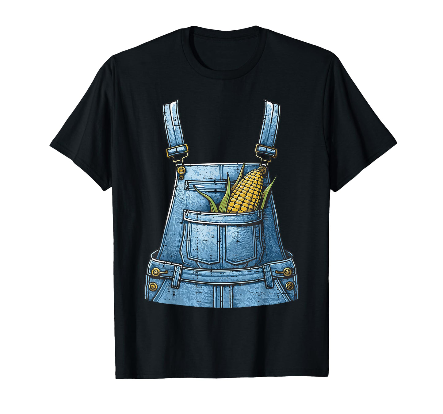 Halloween Overalls Corn Farm Costume Farmer Men Women Kids T-Shirt