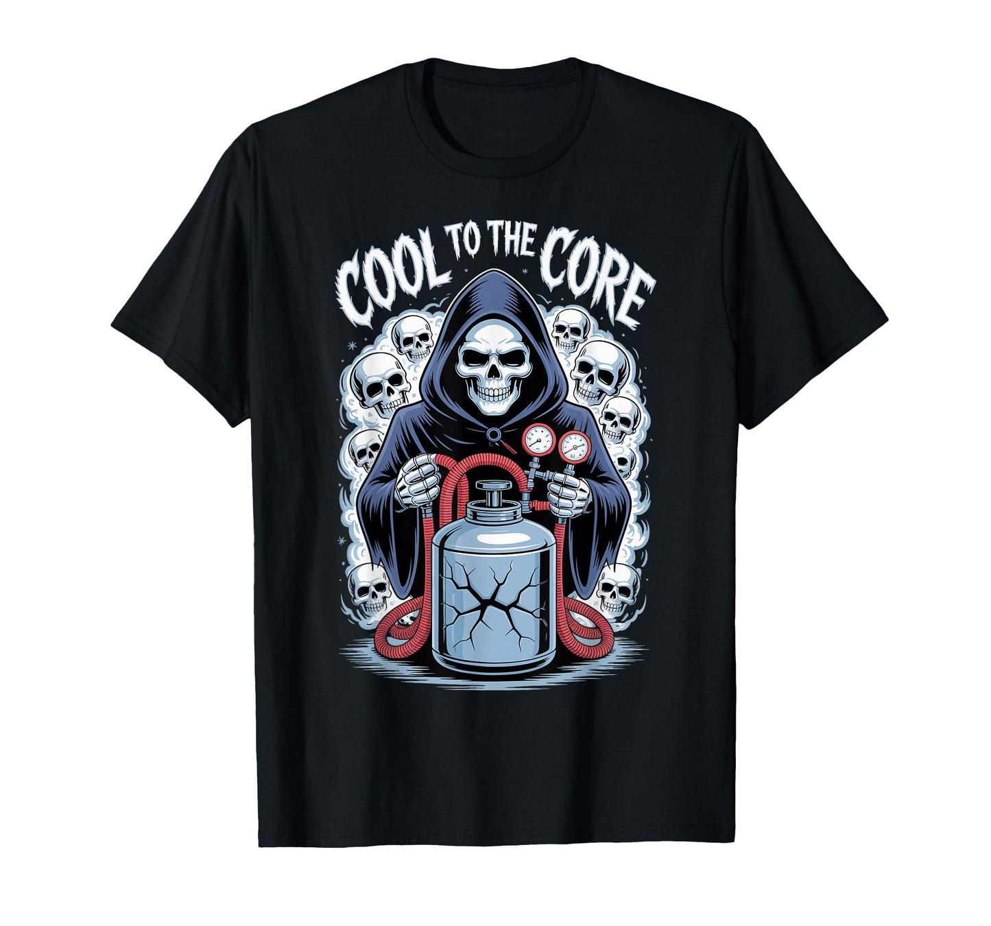 HVAC Technician Halloween Skeleton Cool to The Core T-Shirt