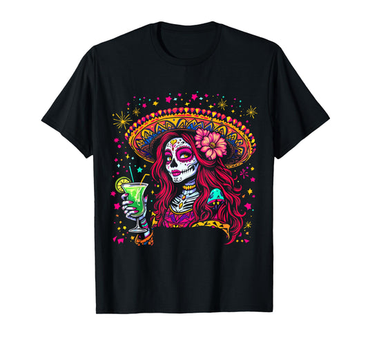Dia De Los Muertos Mexican Day of The Dead Sugar Skull Women T-Shirt