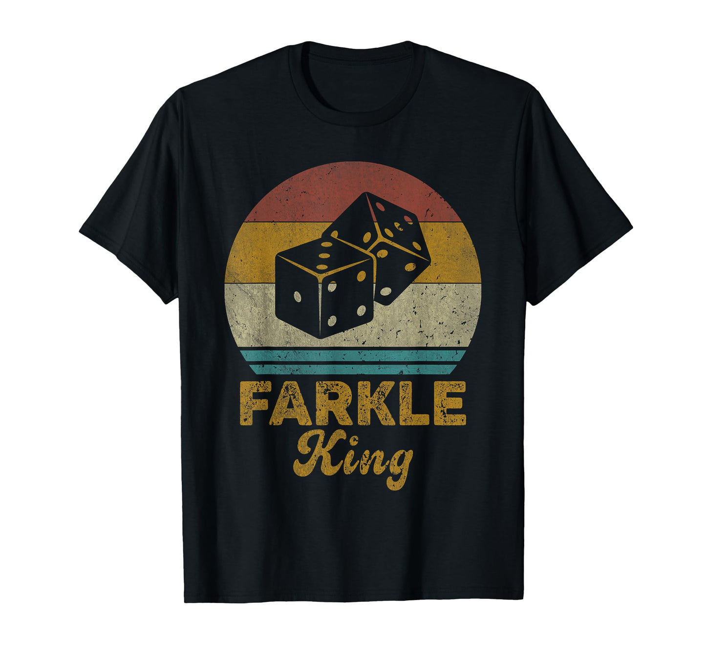 Farkle King Vintage Farkle Dice Game Mens T-Shirt