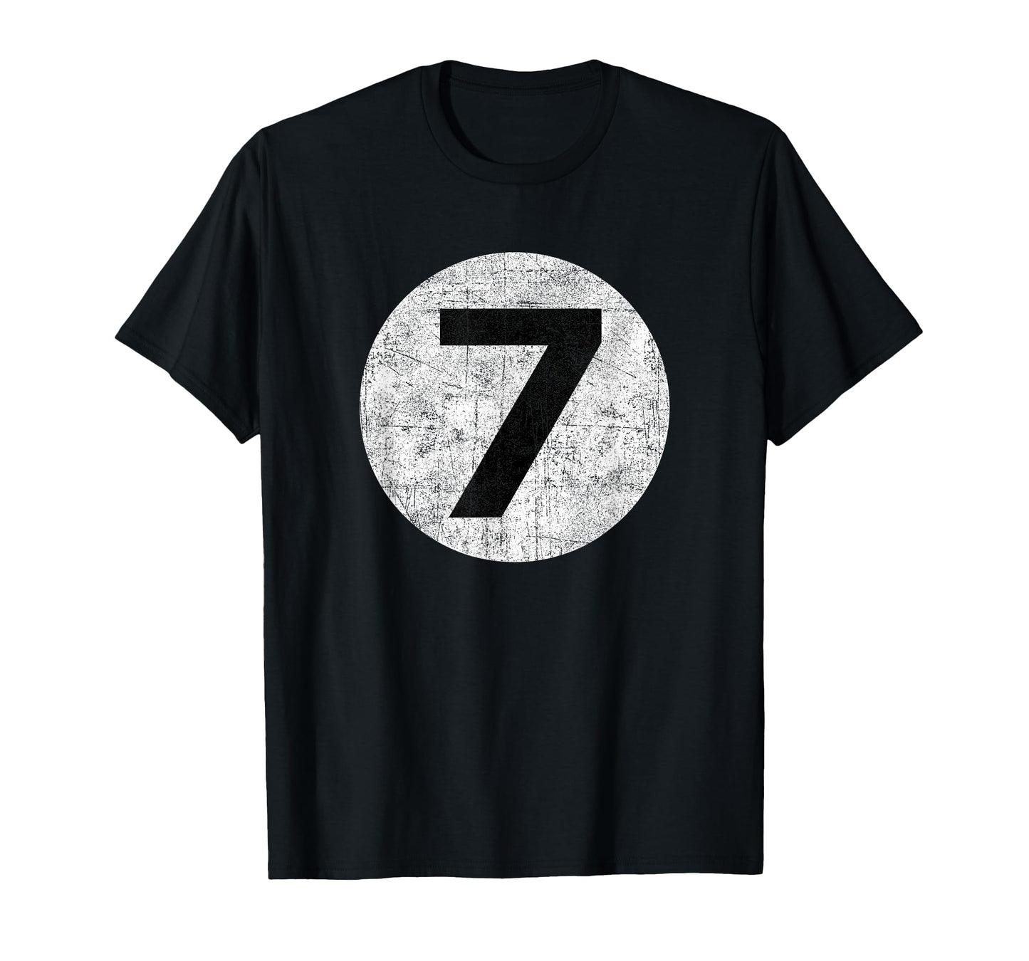 Funny 7 Number Seven Graphic Group Halloween Birthday Retro T-Shirt