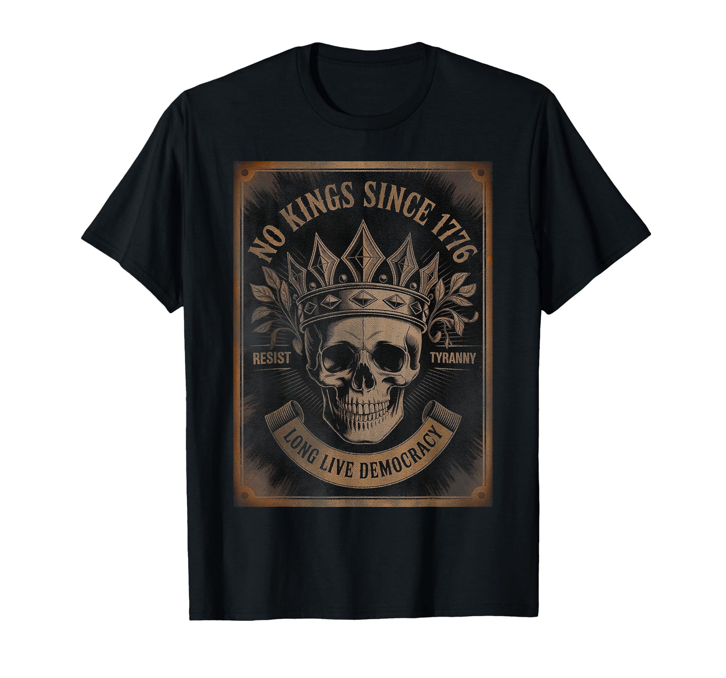 Retro No Kings 2.0 Since 1776 Skull No Kings October 18 T-Shirt