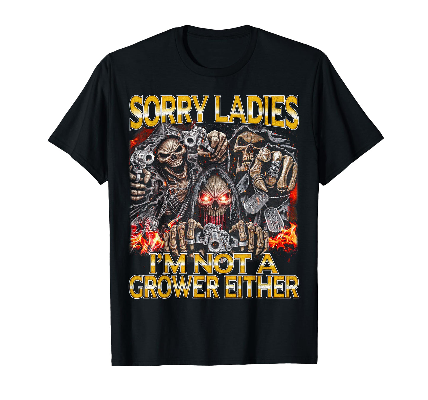 Sorry Not A Grower Edgy Skeleton Bootleg Hard Skeleton Meme T-Shirt