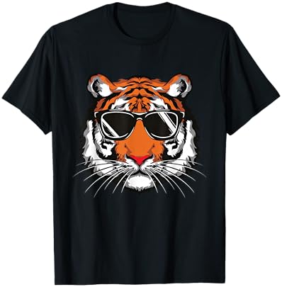Cool Tiger Sunglasses Vintage Bengal Tiger Lovers T-Shirt - T-Shirt | Black