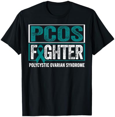 PCOS Awareness Shirt Polycystic Ovarian Syndrome Fighter T-Shirt - T-Shirt | Black